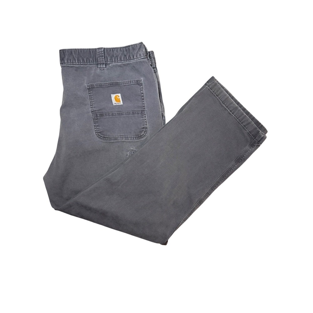 Carhartt Men 44x32 Gray Rugged Flex Relaxed Fit Canvas Work Pants